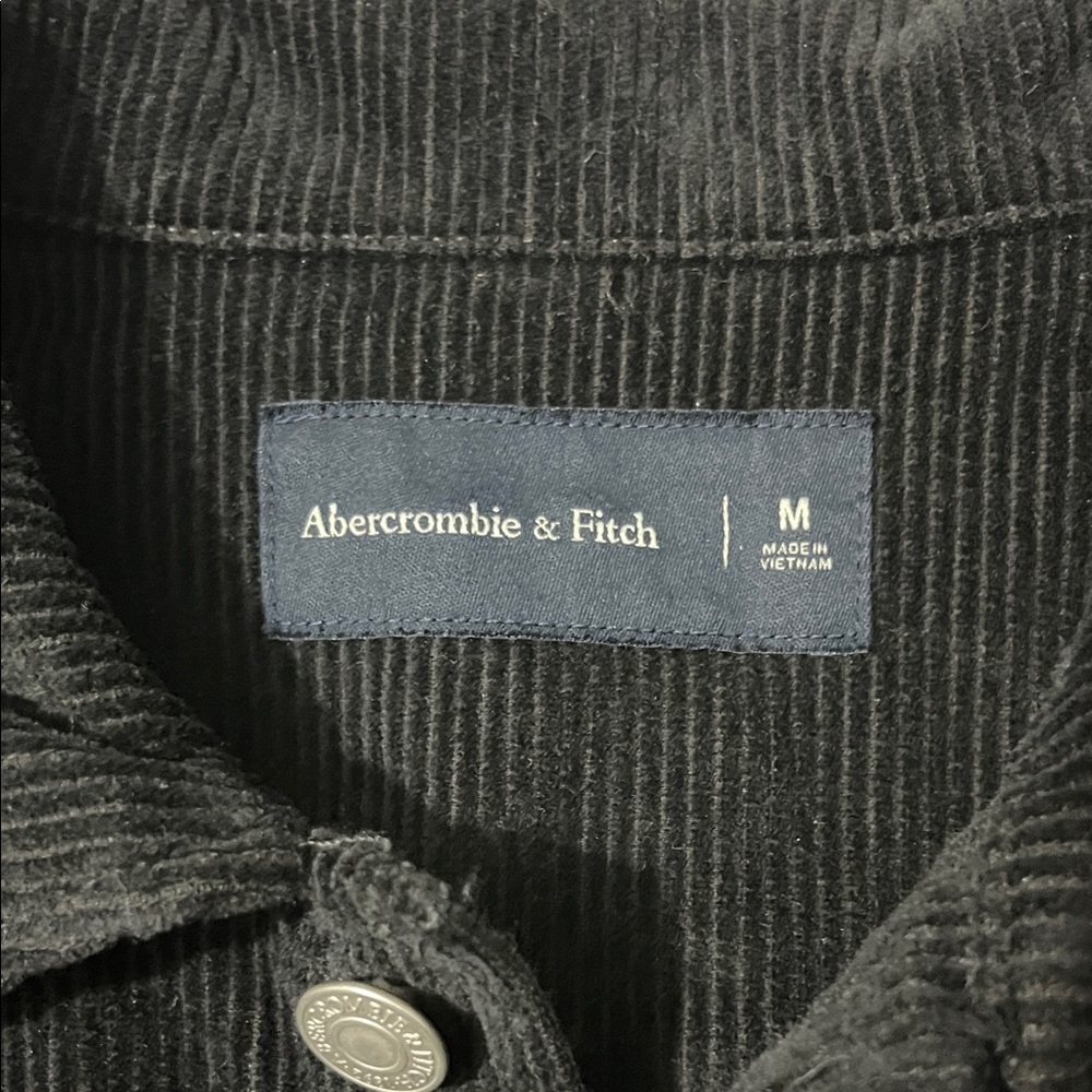 Abercrombie & Fitch Black Corduroy Shirt Jacket Size Medium - Picture 8 of 12